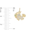 Thumbnail Image 1 of Child's Multi-Color Cubic Zirconia Unicorn Necklace Charm in 10K Gold