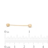 Thumbnail Image 2 of 10K Solid Gold Industrial Barbell - 18G 1 1/2"