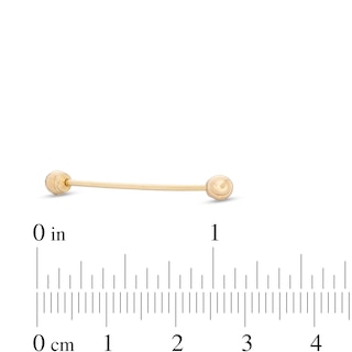 10K Solid Gold Industrial Barbell - 18G 1 1/2"
