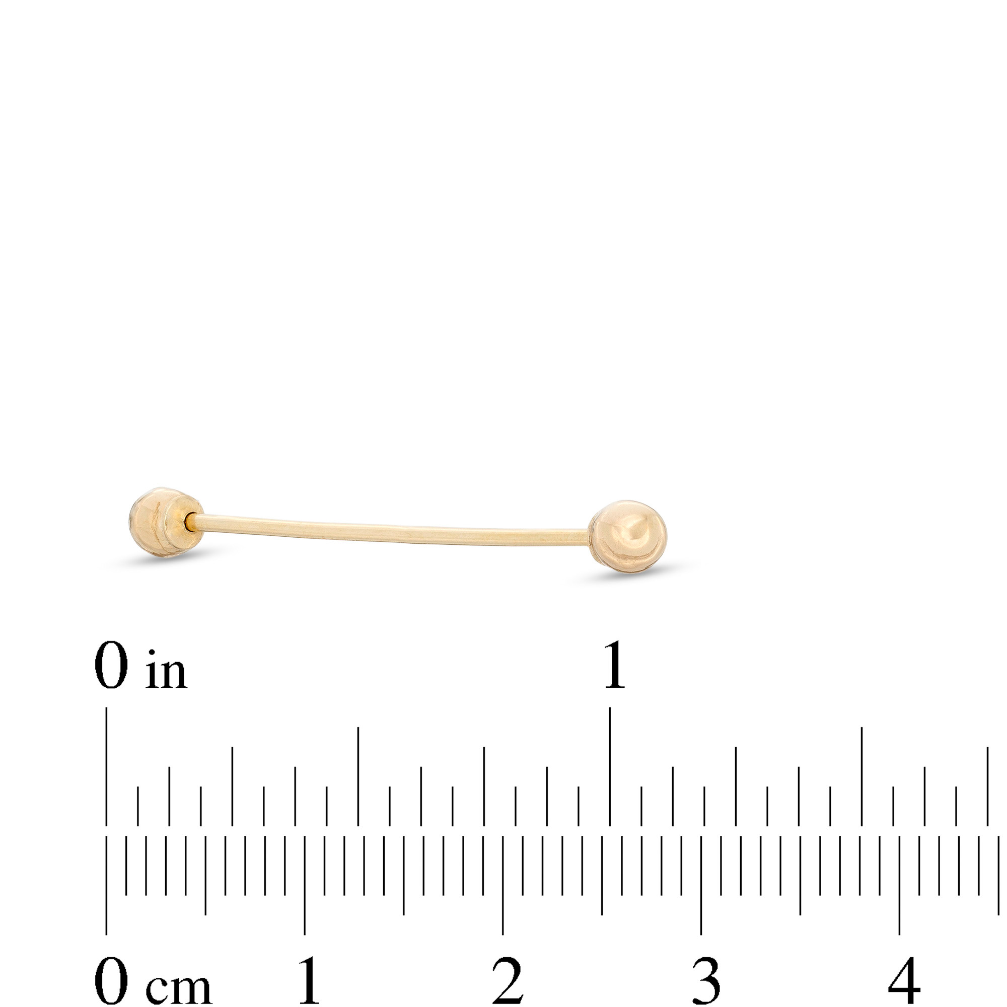 Main Image 2 of 10K Solid Gold Industrial Barbell - 18G 1 1/2"