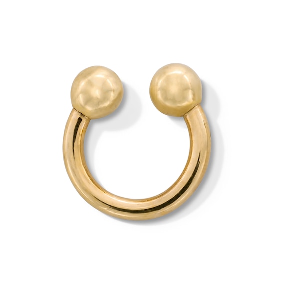 10K Solid Gold 6mm Ball Horseshoe - 16G