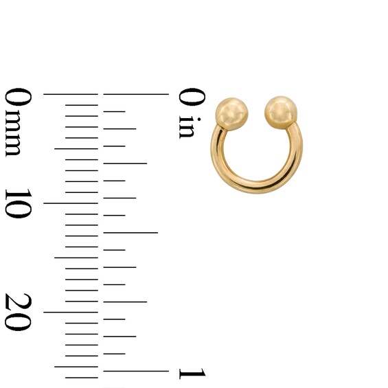 10K Solid Gold Ball Horseshoe