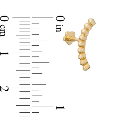019 Gauge Spiked Bead Curved Cartilage Barbell in 14K Gold