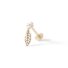 Thumbnail Image 1 of 14K Tube Gold CZ Clover Cut-Out Leaf Dangle Stud - 18G 5/16"