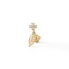 Thumbnail Image 2 of 14K Tube Gold CZ Clover Cut-Out Leaf Dangle Stud - 18G 5/16"