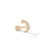 Thumbnail Image 0 of 14K Gold Tube CZ Beaded Crescent Moon and Star Stud - 18G 5/16"