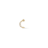 Thumbnail Image 1 of 14K Gold Tube CZ Beaded Crescent Moon and Star Stud - 18G 5/16"