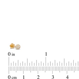 019 Gauge Cubic Zirconia Pavé Ball Cartilage Barbell in 14K Gold