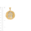 Jesus Christ "Pray for Us" Medallion Two-Tone Necklace Charm in 10K Gold