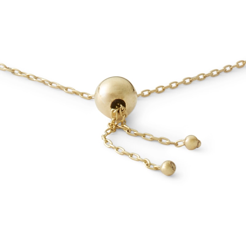 Main Image 2 of Made in Italy Sideways Virgin Mary Medallion and Cross Bead Station Bolo Bracelet in 10K Gold - 10"