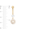 Thumbnail Image 2 of 014 Gauge Cubic Zirconia Scatter Wreath Dangle Belly Button Ring in 10K Gold