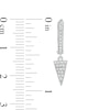 Thumbnail Image 2 of Cubic Zirconia Composite Triangle Dangle Huggie Hoop Earrings in Sterling Silver