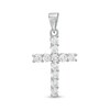 Thumbnail Image 0 of Cubic Zirconia Cross Necklace Charm in Solid Sterling Silver