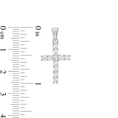 Sterling Silver Solid CZ Cross Necklace Charm
