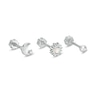 Thumbnail Image 1 of Solid Stainless Steel CZ and Lab-Created Opal Celestial Three Piece Stud Set - 18G