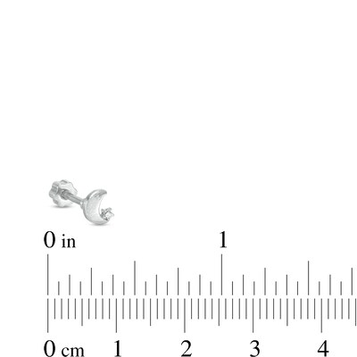 Solid Stainless Steel CZ and Lab-Created Opal Celestial Three Piece Stud Set - 18G