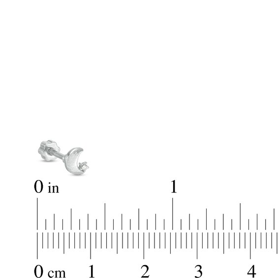 Solid Stainless Steel CZ and Lab-Created Opal Celestial Three Piece Stud Set - 18G
