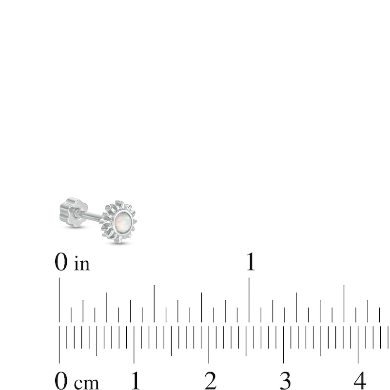 Main Image 3 of Solid Stainless Steel CZ and Lab-Created Opal Celestial Three Piece Stud Set - 18G