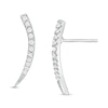 Thumbnail Image 1 of Cubic Zirconia Graduated Curve Crawler Earrings in Sterling Silver