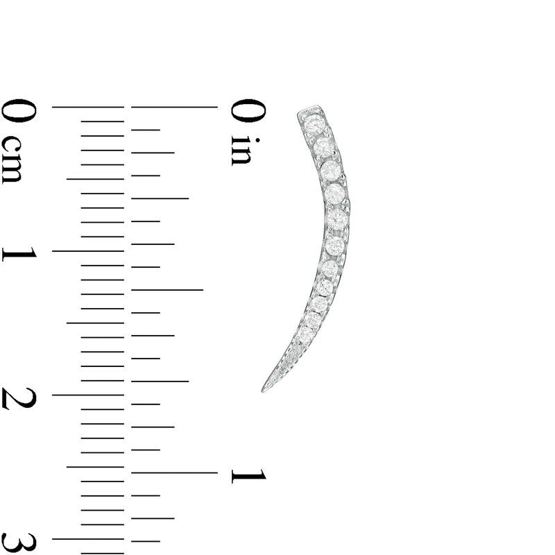 Main Image 2 of Cubic Zirconia Graduated Curve Crawler Earrings in Sterling Silver