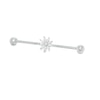 Thumbnail Image 0 of Solid Stainless Steel Marquise and Round CZ Flower Industrial Barbell - 14G