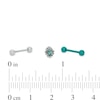 Thumbnail Image 2 of 018 Gauge Marquise Teal Cubic Zirconia Teardrop Ball Three Piece Cartilage Barbell Set in Stainless Steel and Teal IP