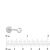 018 Gauge Marquise and Round Cubic Zirconia Bead Frame Dangle Three Piece Cartilage Barbell Set in Stainless Steel