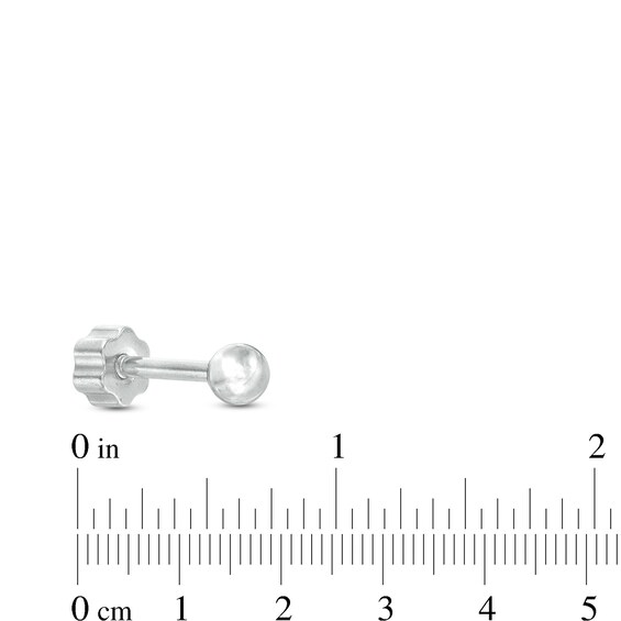 018 Gauge Marquise and Round Cubic Zirconia Bead Frame Dangle Three Piece Cartilage Barbell Set in Stainless Steel