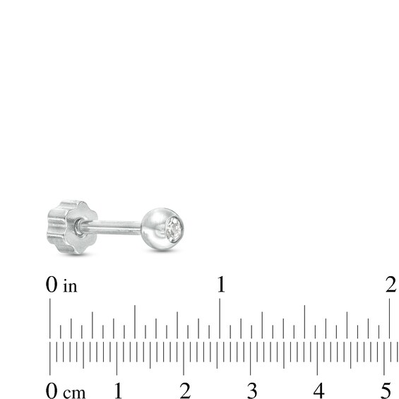 018 Gauge Marquise and Round Cubic Zirconia Bead Frame Dangle Three Piece Cartilage Barbell Set in Stainless Steel