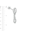 018 Gauge Marquise and Round Cubic Zirconia Bead Frame Dangle Three Piece Cartilage Barbell Set in Stainless Steel