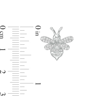 Cubic Zirconia Bumblebee Stud Earrings in Sterling Silver