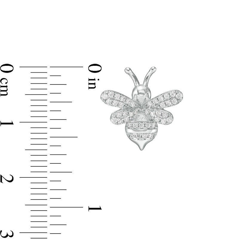 Main Image 2 of Cubic Zirconia Bumblebee Stud Earrings in Sterling Silver