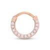 016 Gauge Simulated Pearl Cartilage Hoop in Stainless Steel with Rose IP - 5/16"