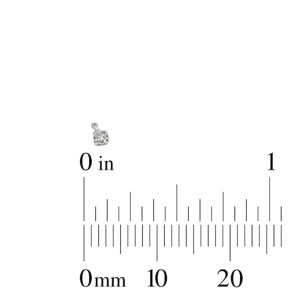 Semi-Solid Stainless Steel CZ Three Piece Nose Stud Set