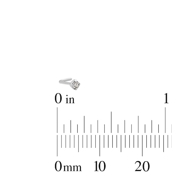 Semi-Solid Stainless Steel CZ Three Piece Nose Stud Set