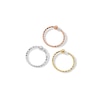 Thumbnail Image 1 of Sterling Silver Textured Captive Bead Three Piece Nose Ring Set - 22G