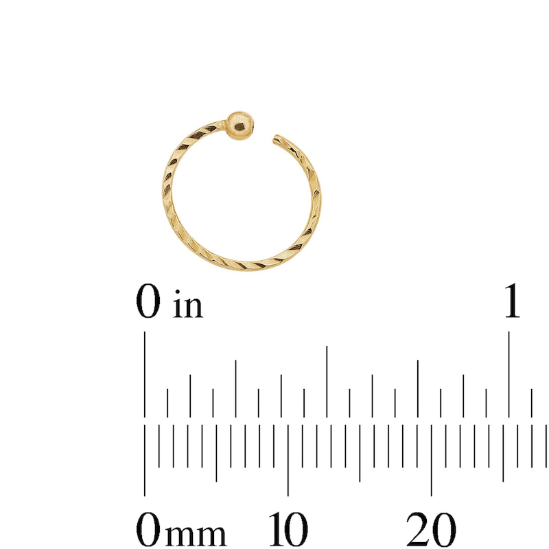 Main Image 5 of Sterling Silver Textured Captive Bead Three Piece Nose Ring Set - 22G