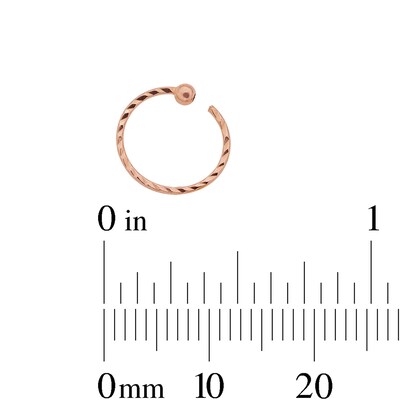 Sterling Silver Textured Captive Bead Three Piece Nose Ring Set - 22G