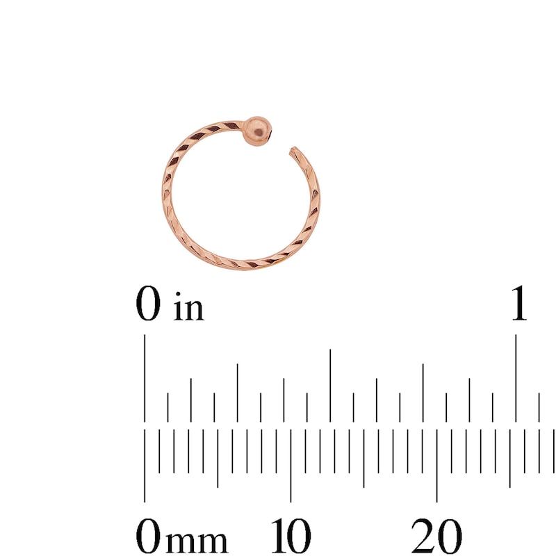 Main Image 6 of Sterling Silver Textured Captive Bead Three Piece Nose Ring Set - 22G