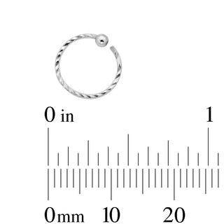Sterling Silver Textured Captive Bead Three Piece Nose Ring Set - 22G