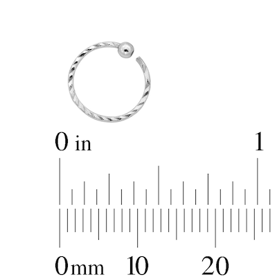 Sterling Silver Textured Captive Bead Three Piece Nose Ring Set - 22G