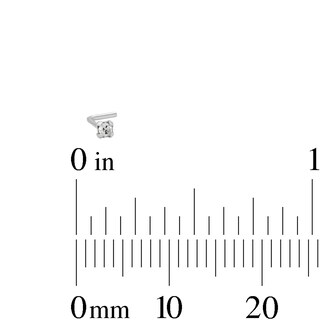 Semi-Solid Sterling Silver Crystal L-Shaped Nose Stud Set - 22G