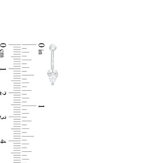 016 Gauge Pear-Shaped Cubic Zirconia and Glass Three Piece Curved Barbell Set in Stainless Steel and Brass