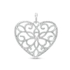 Thumbnail Image 1 of Cubic Zirconia Filigree Vintage-Style Heart Necklace Charm in Sterling Silver