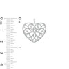 Thumbnail Image 2 of Cubic Zirconia Filigree Vintage-Style Heart Necklace Charm in Sterling Silver