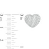 Thumbnail Image 2 of Cubic Zirconia Pavé Composite Puff Heart Stud Earrings in Sterling Silver