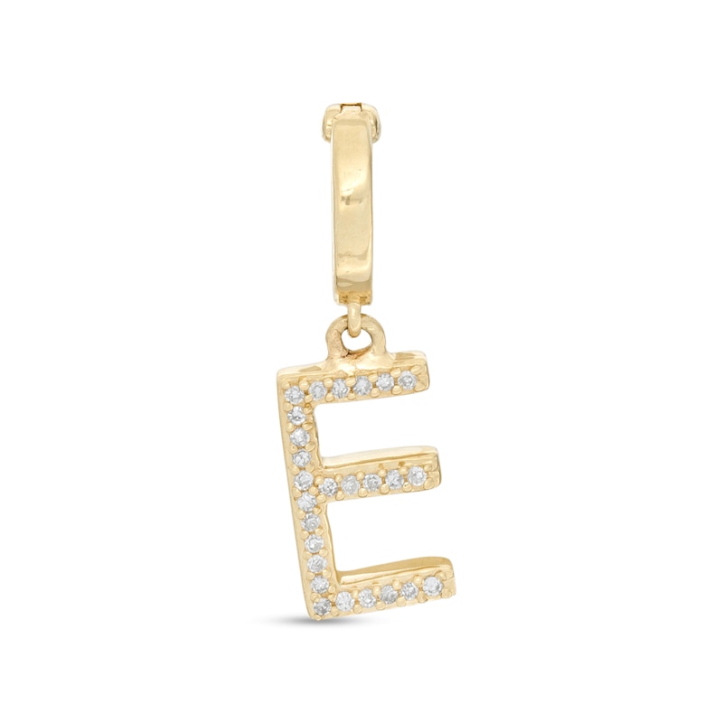 1/20 CT. T.W. Diamond "E" Necklace Charm in 10K Gold
