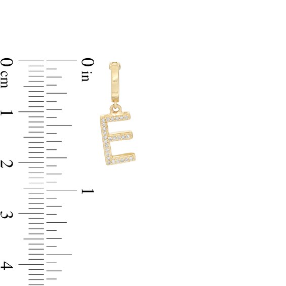 1/20 CT. T.W. Diamond "E" Necklace Charm in 10K Gold