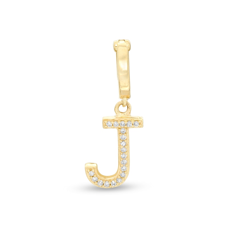 Main Image 1 of Diamond Accent &quot;J&quot; Necklace Charm in 10K Gold