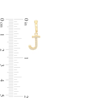 Diamond Accent "J" Necklace Charm in 10K Gold